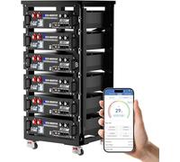 ECO-WORTHY Cubix100 LiFePO4 48V 100Ah*6 Bluetooth con BMS de 100A, bateria Litio para Rack de Servidor 30,72 kWh con compatibilidad con Can y RS485 para Sistema Solar Completo, Sistema fotovoltaico