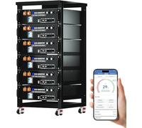 ECO-WORTHY LiFePO4 48V 100Ah*6 Bluetooth con BMS de 100A, bateria Litio para Rack de Servidor 30,72 kWh con compatibilidad con Can y RS485 para Sistema Solar Completo, Sistema fotovoltaico