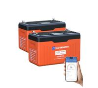 ECO-WORTHY LiFePO4 - Juego completo de 2 baterías de litio LiFePO4 de 300 Ah, 12 V, 12 V, 12 V, 300 Ah, con protección BMS de baja temperatura para sistema solar