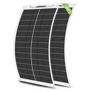 ECO-WORTHY Panel solar flexible de 200 W, 2 unidades, 100 W, 12 V, módulo solar monocristalino con cable para baterías de 12 V, autocaravana, coche, barco, camping