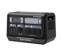 ECO-WORTHY PS2400W Powerstation 2048Wh LiFePO4 Battery, Generador solar con 10 puertos (pico de 4800 W), función WiFi y Bluetooth para caravanas, camping, emergencia y hogar