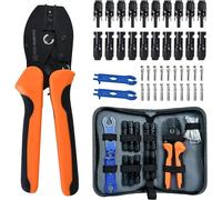 ECO-WORTHY Solar Crimper Tool Kit 13 PCS Solar Tools - un crimpador, 10 pares de conectores solares, 2 pares de llave de conector solar para el montaje del cable del panel solar y la instalación