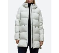 Ecoalf Abrigo acolchado de mujer con cierre de cremallera capucha y bolsillos frontales.. Blanco 40 (M)