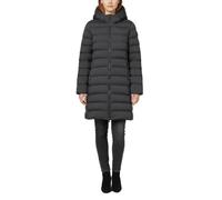 ECOALF Abrigo Largo Acolchado con Capucha, Negro, Diseño Puffer, Cierre con Cremallera (FR/ES, Letras, XS, Regular, Regular, Negro)