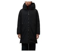 ECOALF Abrigo Largo de Invierno Negro, Chaqueta con Capucha, Cremallera Completa, Diseño Minimalista Urbano (FR/ES, Letras, S, Regular, Regular, Negro)