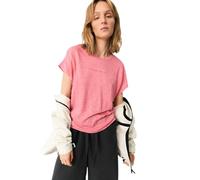 ECOALF - Camiseta Mujer Anialf, de Lino, con Cuello Redondo, Camiseta Manga Corta, Transpirable y Cómoda, T-shirt, Talla S, Color Rosa