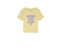 ECOALF - Camiseta Mujer Ramialf, de Algodón Orgánico y Reciclado, con Cuello Redondo, Camiseta de Manga Corta, Transpirable y Cómoda, T-shirt, Talla XS, Color Amarillo