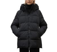 ECOALF Chaqueta Acolchada de Invierno con Capucha, Negro, Diseño Largo, Cierre de Cremallera (FR/ES, Letras, M, Regular, Regular, Negro)