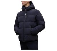ECOALF Chaqueta de invierno con capucha para hombre, azul marino, estilo búfer