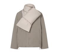 ECOALF Geres Chaqueta Reversible Mujer, Beige Dune, Poliamida Reciclada, Corte Relajado, Repelente al Agua con Bufanda Desmontable (FR/ES, Letras, S, Regular, Regular)