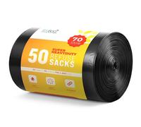 EcoBag - Bolsas de basura extra fuertes y resistentes, bolsas de basura reciclables, resistentes a fugas, ecológicas, bolsas de eliminación de residuos duraderas para uso doméstico y comercial, 35