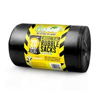 EcoBag - Paquete de 20 bolsas de basura negras - 30L - 80 micras - Bolsas de basura reciclables resistentes a fugas, bolsas de escombros ecológicas, bolsas de jardín ecológicas, bolsas de basura para
