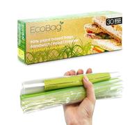 Ecobag - Paquete de 30 bolsas reutilizables para congelador/sándwich, tamaño de 2,5 litros, 35 micras, plástico ecológico de caña de azúcar, reciclable y reutilizable, 200 x 250 mm