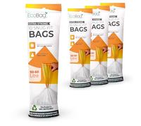 EcoBag - Paquete de 40 bolsas de basura con cordón para cocina, 50-60 L, 28 micras, resistentes, extrafuertes, compatibles con Brabantia, ecológicas, resistentes a desgarros, bolsas de reciclaje