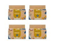 ECOBOOM - Pañal Ecológico de BAMBÚ Eco Boom. 70% Biodegradable, Hipoalergénico (TALLA 2/S, 3-8 KG, PACK 4 BOLSAS, TOTAL 144 PAÑALES)