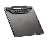 Ecobra 792250 - Portapapeles con pinza para calculadora, color negro