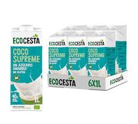 ECOCESTA - Bebida Ecológica Vegetal Coco Supreme - Pack de 6 X 1 L