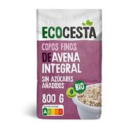 Ecocesta - Copos Suaves de Avena Integral Ecológica - 800 g - Sin Azúcar Añadido - Aptos para Veganos - Alto Contenido en Fibra y Proteínas - Aporta una Dosis Extra de Energía - Cereales de Desayuno