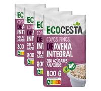 Ecocesta - Copos Suaves de Avena Integral Ecológica - 800 g - Sin Azúcar Añadido - Aptos para Veganos - Alto Contenido en Fibra y Proteínas - Aporta una Dosis Extra de Energía - Cereales de Desayuno