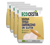 Ecocesta - Harina Ecológica de Trigo Sarraceno- 500 g - Ayuda a Mejorar el Tránsito Intestinal - Propiedades Antioxidantes - Indicada para Elaborar Galletas, Papillas o Pan (Paquete de 4)