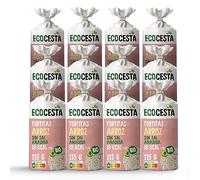 ECOCESTA MEJOR CADA DIA - Pack de 12 Unidades de 115 g de Tortitas Ecológicas de Arroz Integral - 115 g - Sin Azúcar Añadido, Sin Gluten y Sin Sal Añadida, Aptas para Veganos