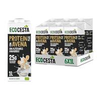 ECOCESTA MEJOR CADA DIA - Pack de 6 Unidades de 1 L de Bebida Ecológica Vegetal de Proteinas con Avena - Sin Azúcar Añadido ni Lactosa - Apto para Veganos - Ideal para Tomar en Smoothie o con Cereales