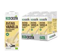 ECOCESTA MEJOR CADA DIA - Pack de 6 Unidades de 1 L de Bebida Vegetal de Avena y Vainilla BIO - Bebida 100% Natural - Rica en Nutrientes y Baja en Calorías - Sabor Dulce - Apta para Veganos