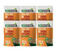 ECOCESTA MEJOR CADA DIA - Pack de 6 Unidades de 500 g de Copos Suaves de Avena Integral Ecológica - 500 g - Sin Azúcar Añadido - Aptos para Veganos - Alto Contenido en Fibra
