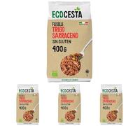 ECOCESTA MEJÓR CADA DÍA - Pasta Fusilli de Trigo Sarraceno Bio Sin Gluten - Ecológica, Vegana y Rica en Fibra - Alternativa Saludable al Trigo - 400 g (Paquete de 4)