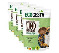 Ecocesta Mejor Cada Día Semillas Molidas Essential, Lino Marrón Molido, 200g (Bio) (Paquete de 4)