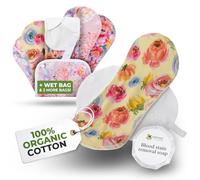 EcoConfort compresas reutilizables en algodón orgánico para flujo ligero (S+M, 6 uds.); lavables a alta T°; suaves y no irritantes, compresas tela para una higiene menstrual de mujeres y adolescentes