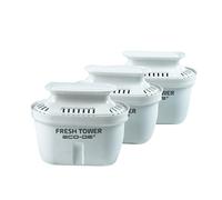 ECODE 3 Filtros para Fresh Tower, Recambios de Filtro de Agua | Compatible con Todas las Marcas de Jarras, 100L de filtrado, Sin BPA, Filtro Purificador con Carbon Activo