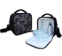 ECODE® Bolsa térmica isotérmica porta alimentos modelo Deluxe con 2 Recipientes herméticos (350 y 600 ml) y termo aluminio (300ml)