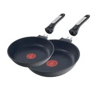 ECODE Juego de Sartenes 20 y 24 cm con Mango Extraíble sin Toxicos | Compatibles con Inducción, Gas, Vitro - Antiadherentes de Aluminio Fundido - Aptas Horno y Lavavajillas - Libres de PFOA