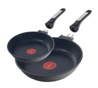 ECODE Juego de Sartenes 20 y 28 cm con Mango Extraíble sin Toxicos | Compatibles con Inducción, Gas, Vitro - Antiadherentes de Aluminio Fundido - Aptas Horno y Lavavajillas - Libres de PFOA