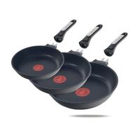 ECODE Juego de Sartenes para Todo Tipo de Cocinas (Inducción, Gas, Vitro) 20 24 y 28 cm con Mango Extraíble - Antiadherentes de Aluminio Fundido Aptas para Horno y Lavavajillas - Libres de PFOA