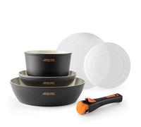ECODE® Sartenes 20/24/28 cm con 2 Mango Extraible, Antiadherentes y Indicador de Temperatura Óptima - Aptas para Horno, Lavavajillas y Todas las Cocinas - Aluminio Fundido (cazo16cm + sarten20/26cm)