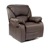 ECODE Sillon de Relax Reclinable Manual Polipiel Masaje Calor | 10 Vibromotores , Reclinación 160º, Función Calor lumbar, Bolsillos, Polipiel | Ideal para Personas Mayores