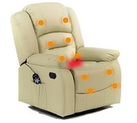 ECODE Sillon de Relax Reclinable Manual Polipiel Masaje Calor | Modo Reclinable TV, 10 Vibromotores, Calor Lumbar, Polipiel | Ideal para Personas Mayores