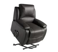 ECODE® Sillón Reclinable de Piel de Vacuno con Masaje y Calor Lumbar - Levantapersonas Eléctrico para Mayor Confort Diario en Personas Mayores Ideal para Ver TV