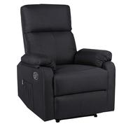 ECODE® Sillón Reclinable Manual de Tela con Calor Lumbar, Reposabrazos Lavables y USB de Carga - Comodidad para Personas Mayores en Salones o Espacios Reducidos