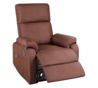 ECODE® Sillón Reclinable Manual de Tela con Reposabrazos Lavables, Calor y USB de Carga - Comodidad para Personas Mayores en Salones o Espacios Reducidos