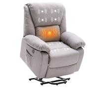ECODE Sillon Relax Reclinable Electrico de Tela con Masaje | Función Levantapersonas, Calor Lumbar y Mando | Perfecto para Personas Mayores | Montaje Rápido y Fácil