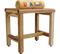 EcoDecors Banco de Ducha de Teca, Madera, Natural, 18 Pulgadas