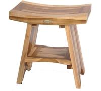 EcoDecors Taburete de Ducha, Madera de Teca, Natural, 45,7 cm