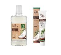 Ecodenta - Pasta de Dientes y Enjuague Bucal de Coco Sin Flúor - Sin Alcohol - Blanqueamiento - Orgánico y Vegano