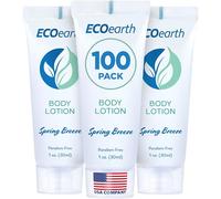 EcoEarth Loción corporal de tamaño de viaje (30 ml, paquete de 100 unidades, brisa de primavera). Mima a tus invitados con una loción corporal vigorizante y refrescante, productos de cuidado de alta