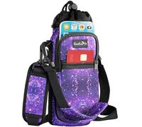 EcoEarth Soporte para botella de agua con correa (25 onzas, Cosmos), bolsa de transporte para botella de agua para senderismo, práctica bolsa cruzada para botella con soporte para teléfono, funda para