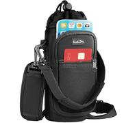 EcoEarth Soporte para botella de agua con correa (32 onzas, negro), bolsa de transporte para botella de agua para senderismo, práctica bolsa cruzada para botella con soporte para teléfono, funda para