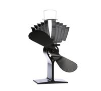 Ecofan 812AMXBX Ventilador de estufa de leña alimentado por calor, negro, bilingüe